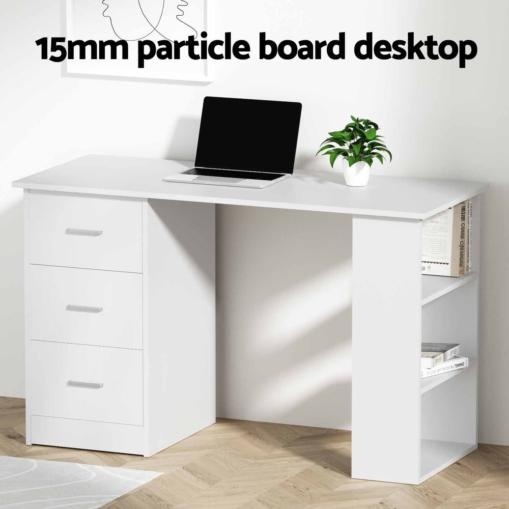 Mason Computer Desk with Storage – White – 120 cm