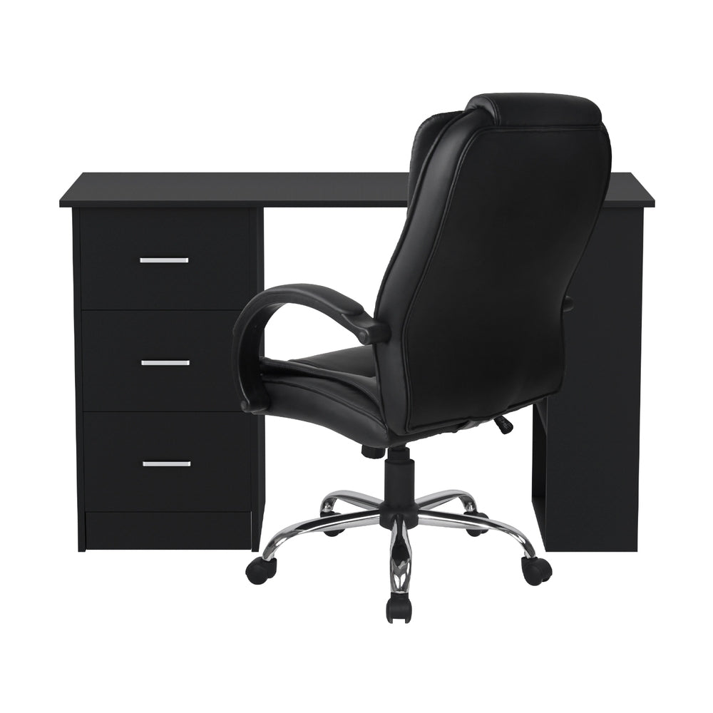 Hudson Computer Desk & Executive Chair Set – Black – 120 cm