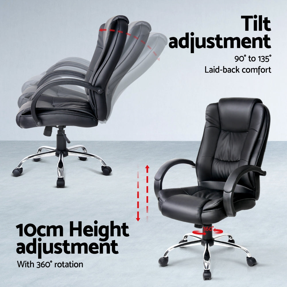 Hudson Computer Desk & Executive Chair Set – Black – 120 cm