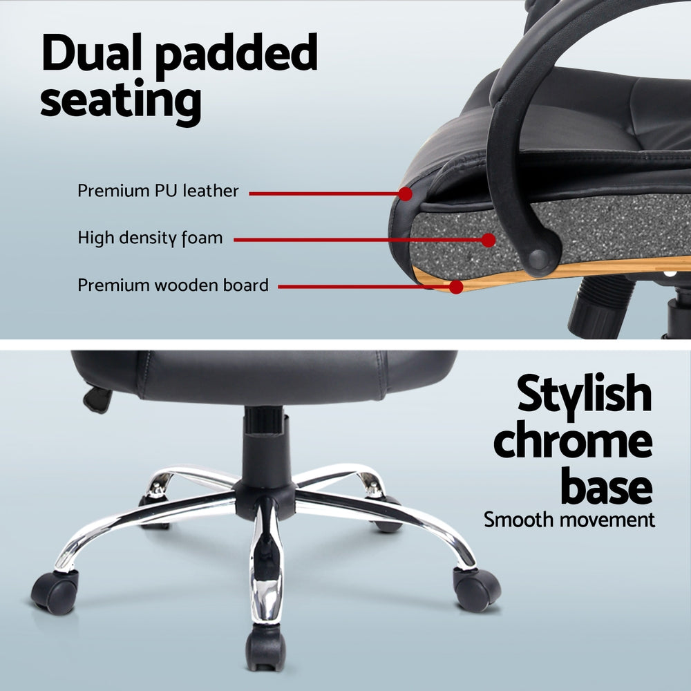 Hudson Computer Desk & Executive Chair Set – Black – 120 cm