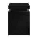 3 Drawers LED Bedside Table - Black