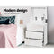 3 Drawers LED Bedside Table - White