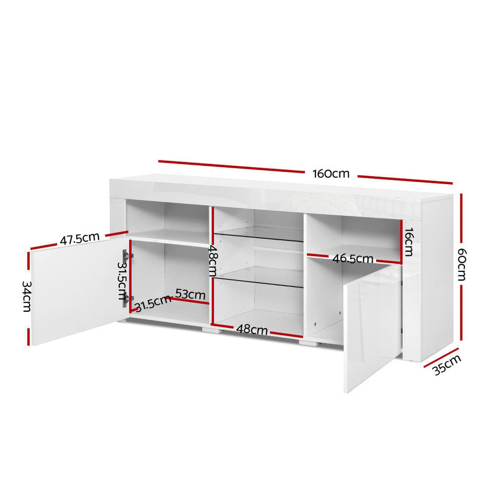 Bobi LED TV Cabinet – White – 160 cm