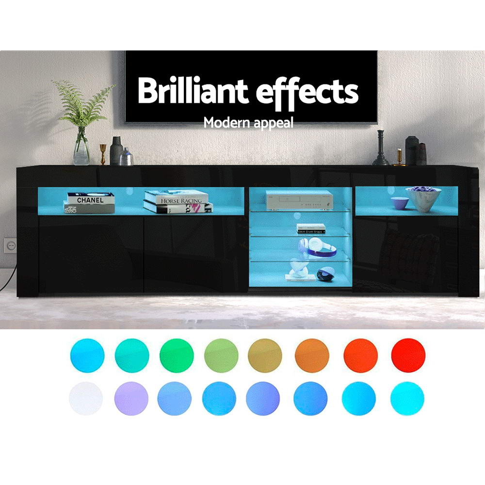 Nolan LED TV Cabinet – Black – 180 cm