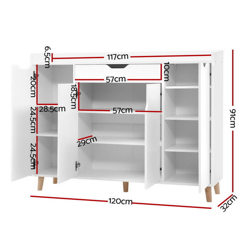 Shoe Cabinet Storage Rack - White