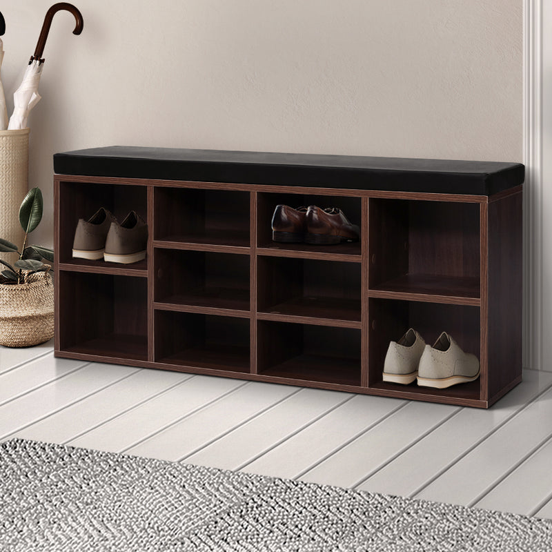 Shoe Cabinet Storage Rack - Walnut Color