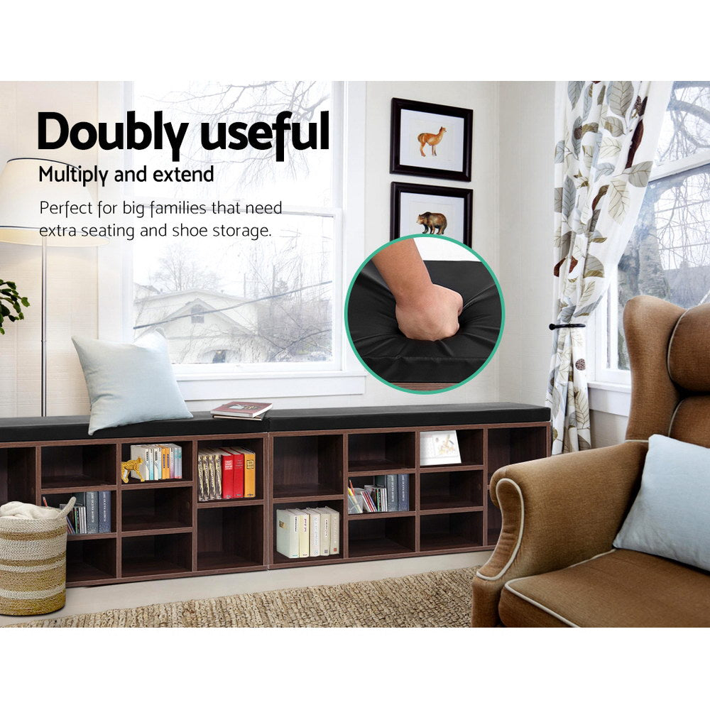 Kendall Shoe Storage Bench – Walnut – 102 cm