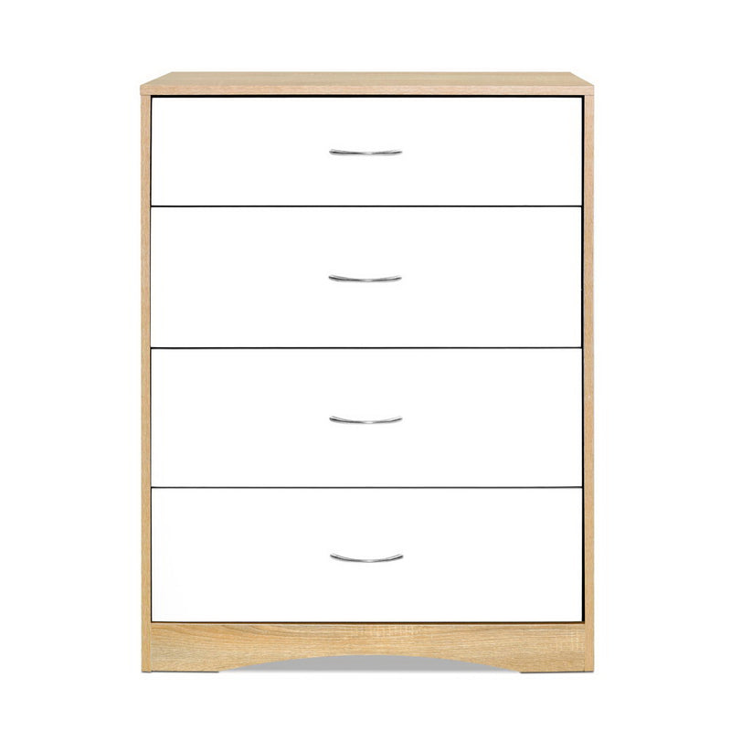 4 Chest of Drawers - White & Oak