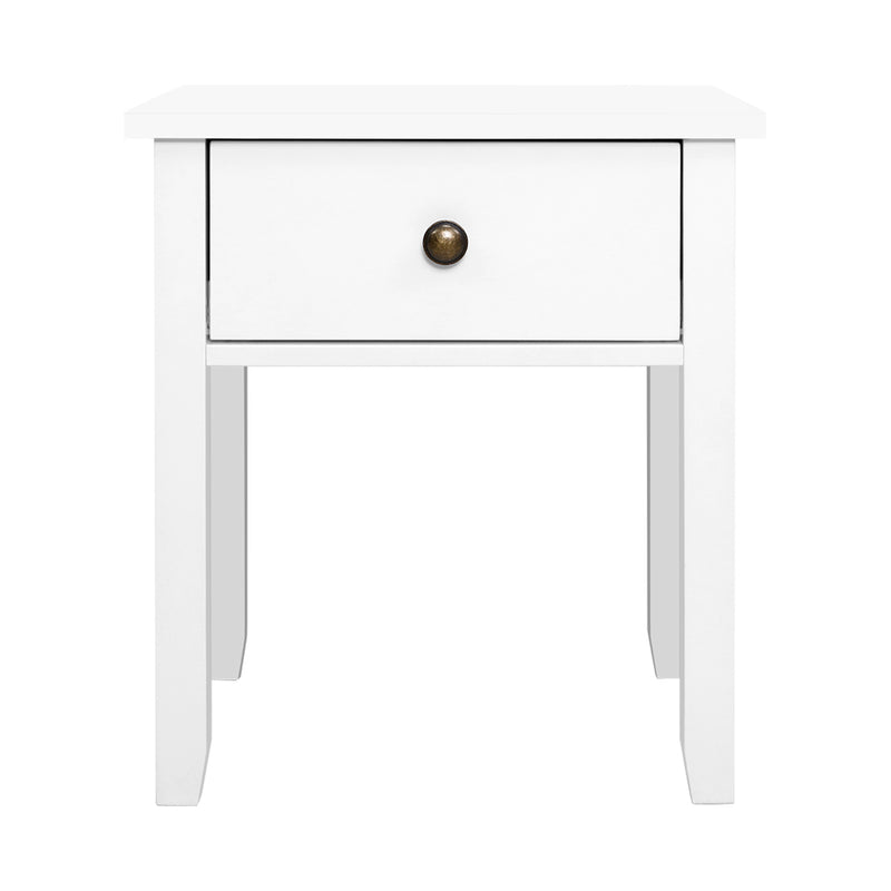 1 Drawer Bedside Table - White