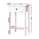 Bedside Table with Drawer and Shelf - White