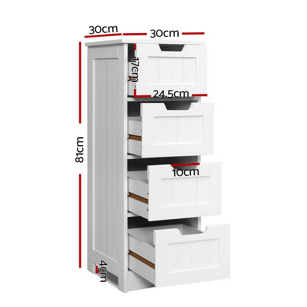 Leesa Storage Cabinet – White – 4 Drawer
