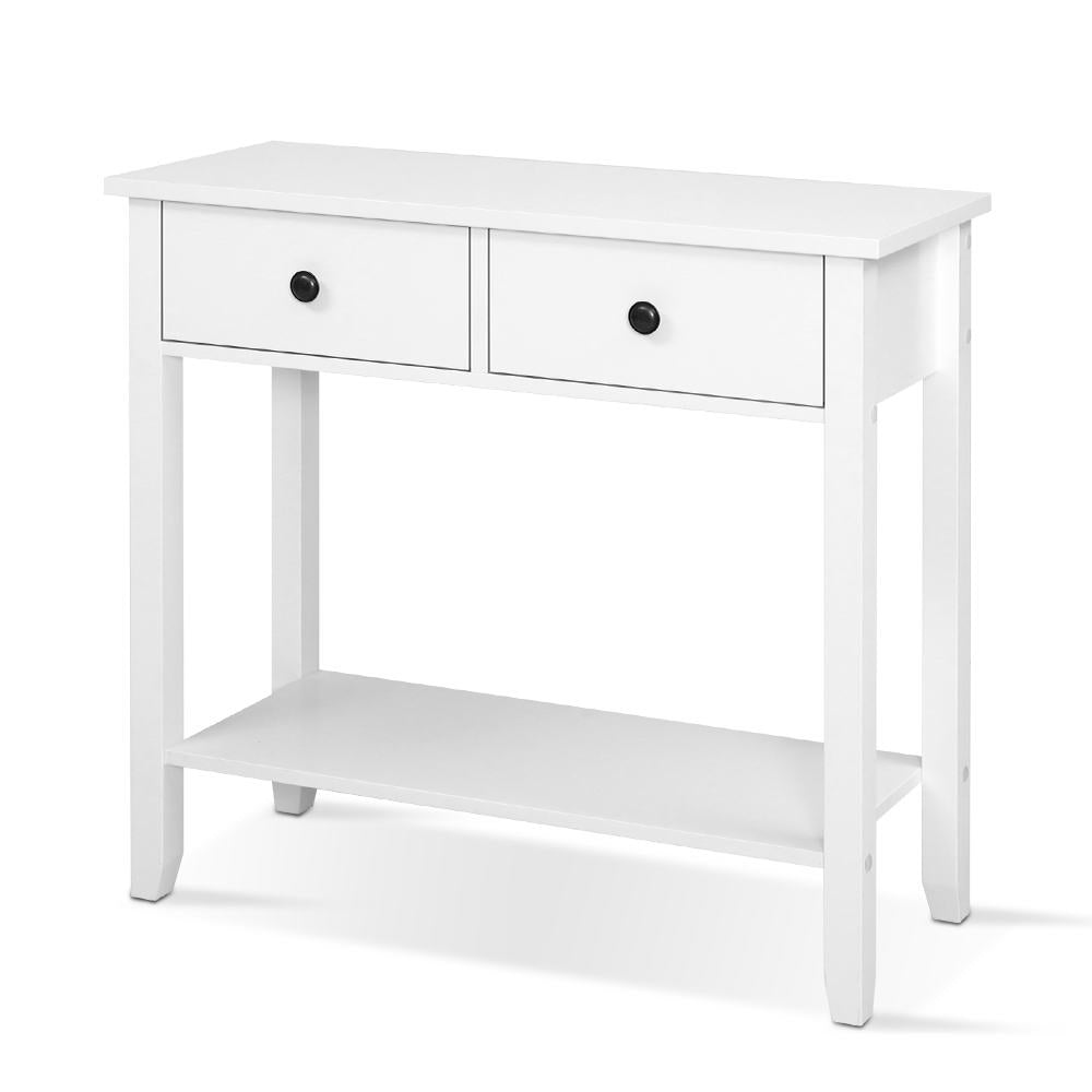 Meridian Console Table – White – 2 Drawers