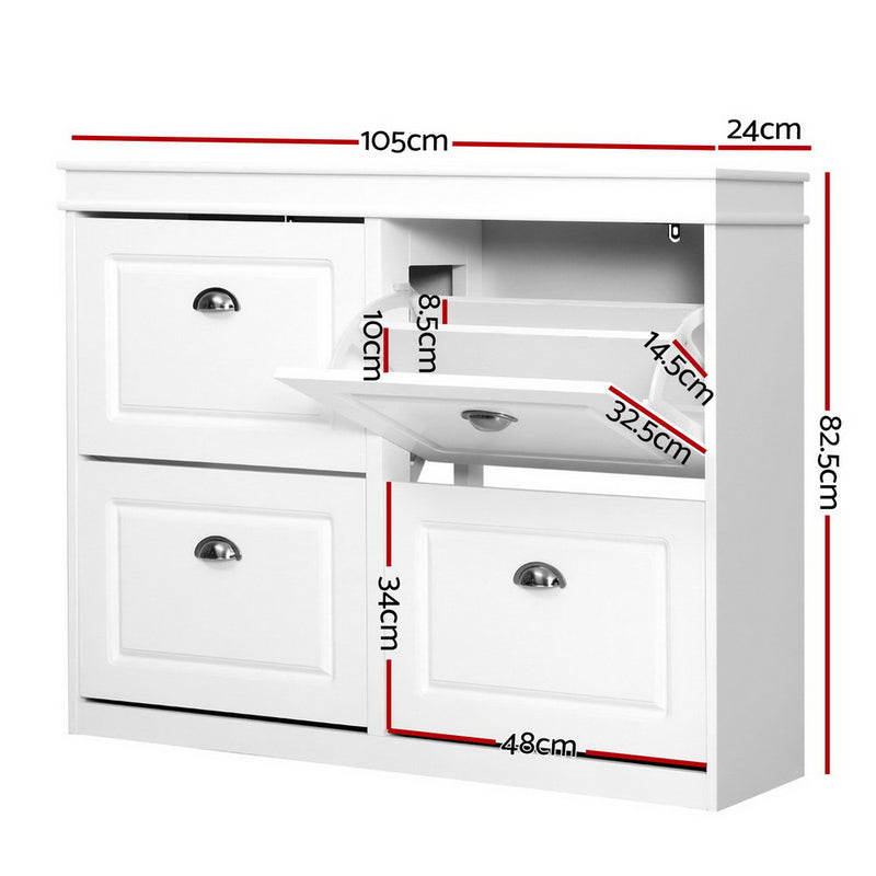 Shoe Cabinet Rack - White