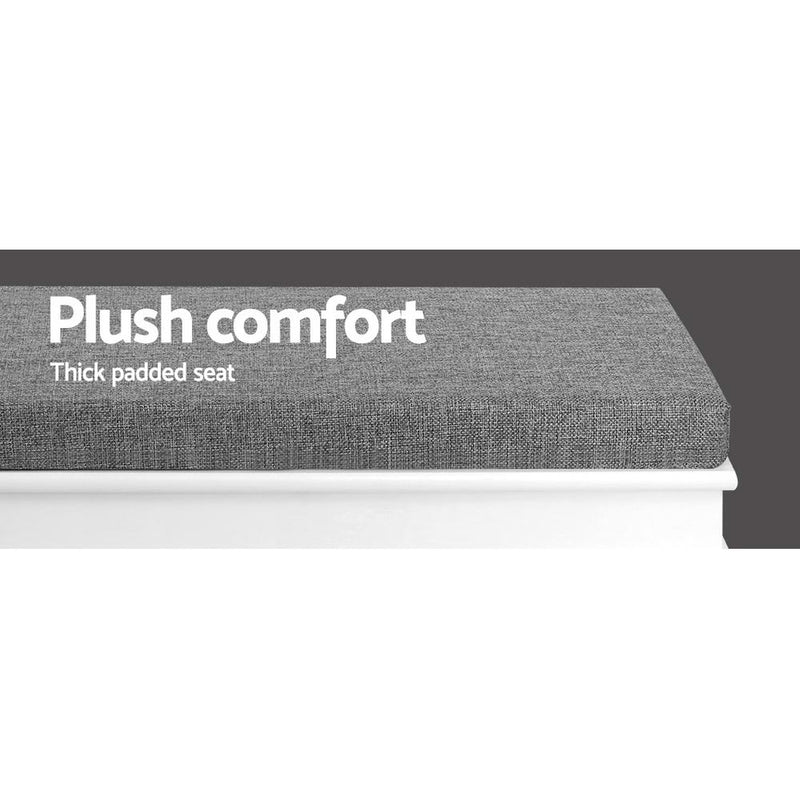Shoe Cabinet Bench Storage - White