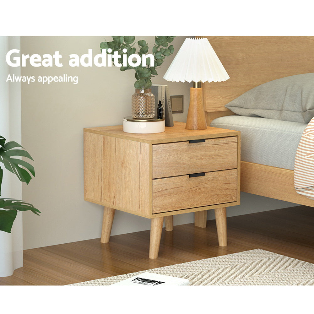 Seren Bedside Table – Pine – 2 Drawers