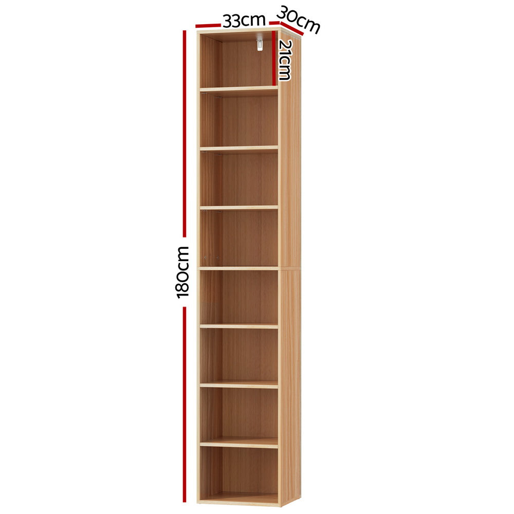 Milo Bookshelf – Pine – 8 Tiers