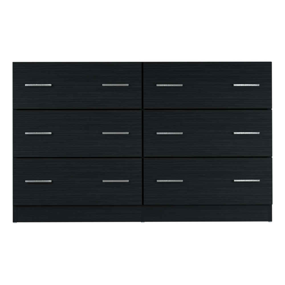 Alva 6 Drawer Lowboy – Black – 110 cm