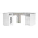 Computer Desk Shelf Cabinet L - Shape White 150CM
