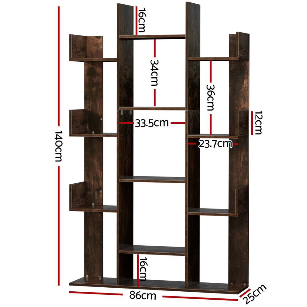 Romi Tree Shaped Display Shelf – Walnut – 140 cm