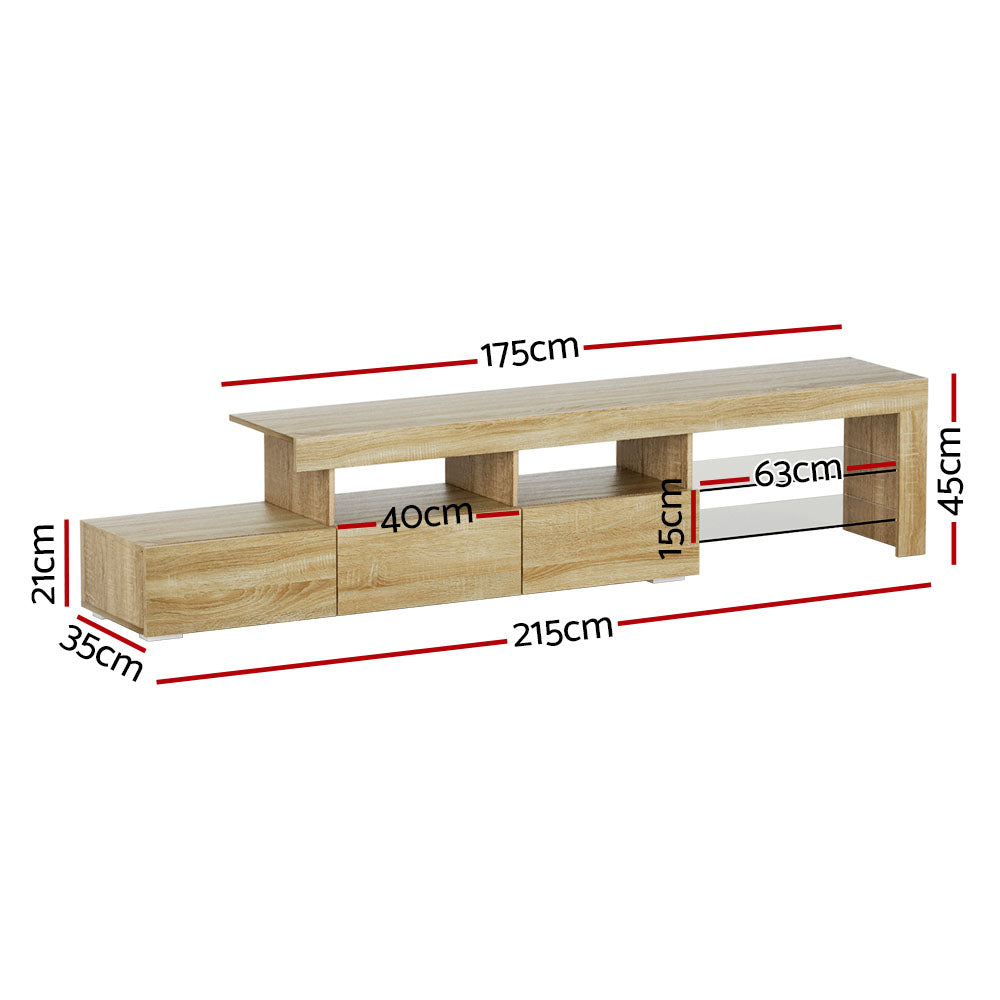 Caya LED TV Entertainment Unit – Pine – 215 cm