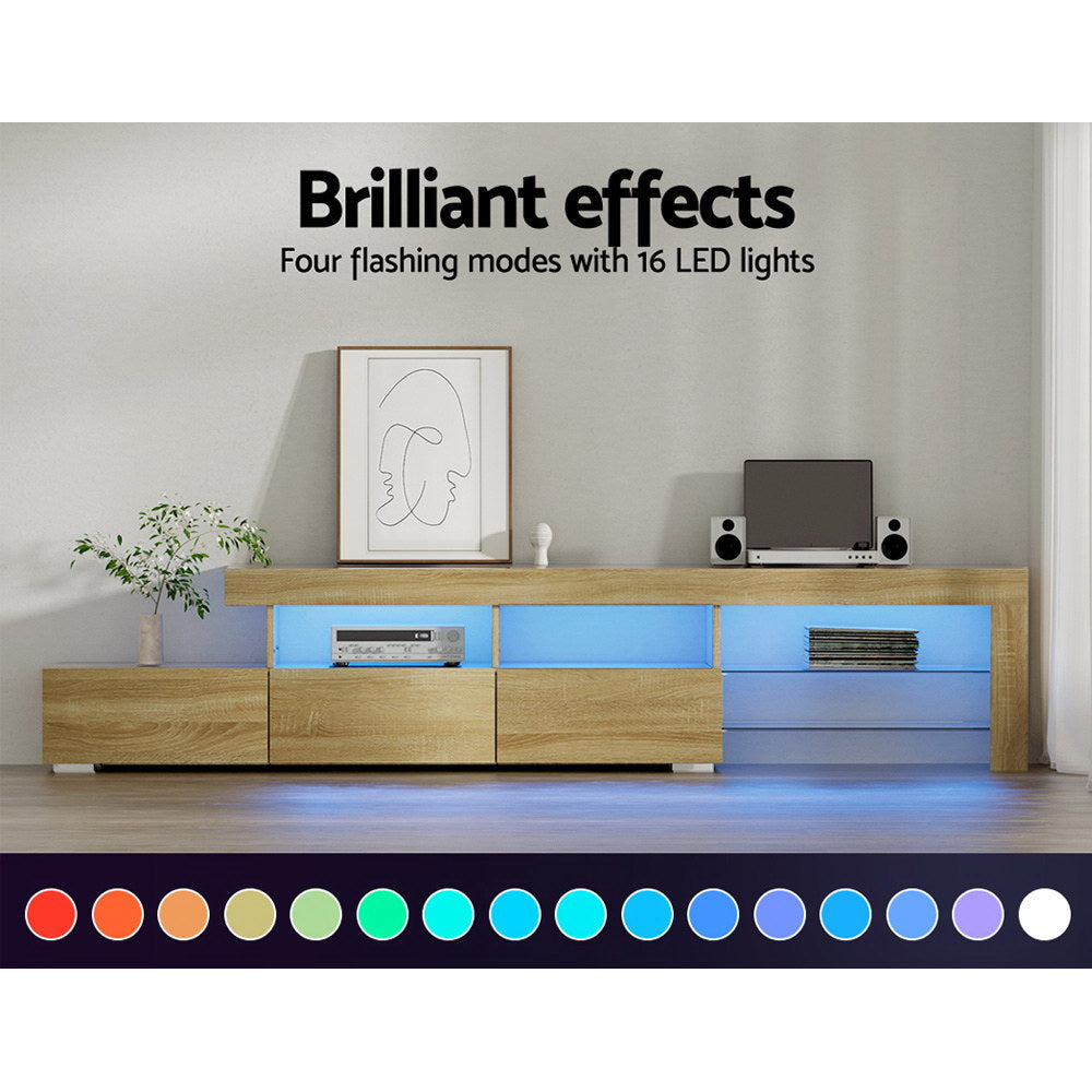 Caya LED TV Entertainment Unit – Pine – 215 cm