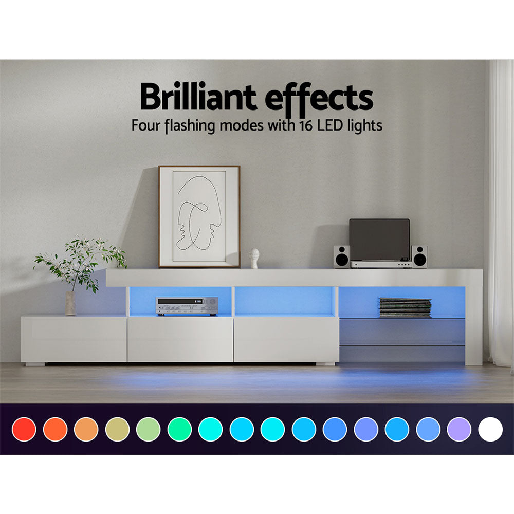 Mira LED TV Entertainment Unit – White – 215 cm