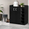 2 Door Shoe Cabinet Cupboard - Black