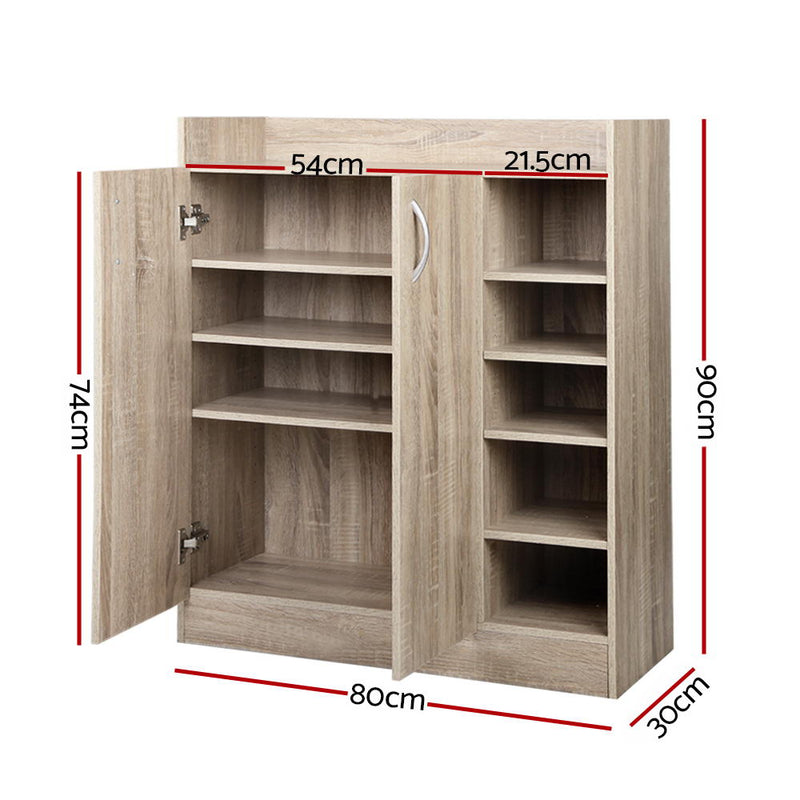 2 Door Shoe Cabinet Cupboard - Wood