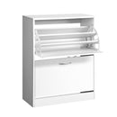 Artiss 2 Door Shoe Cabinet - White