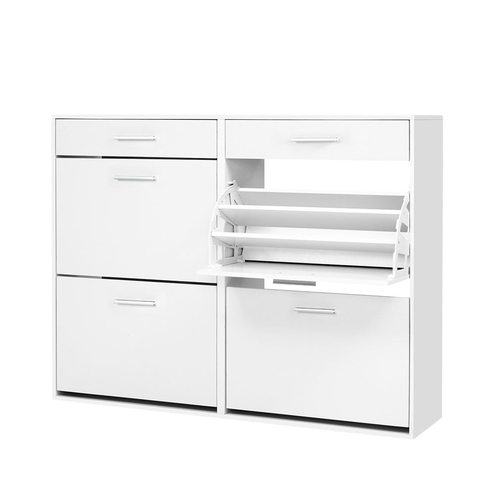 Alderon Shoe Cabinet – White – Large