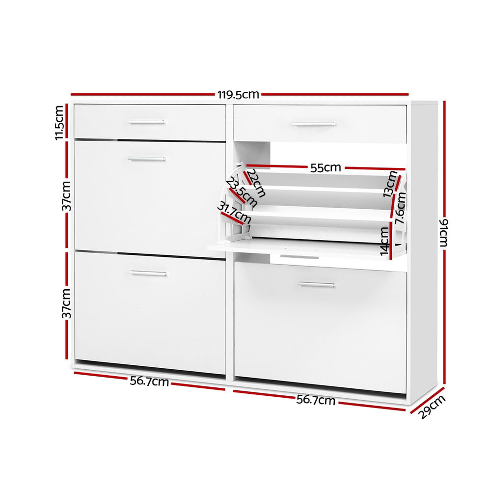 Alderon Shoe Cabinet – White – Large