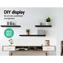 Floating Wall Shelf Set of 3 - Black