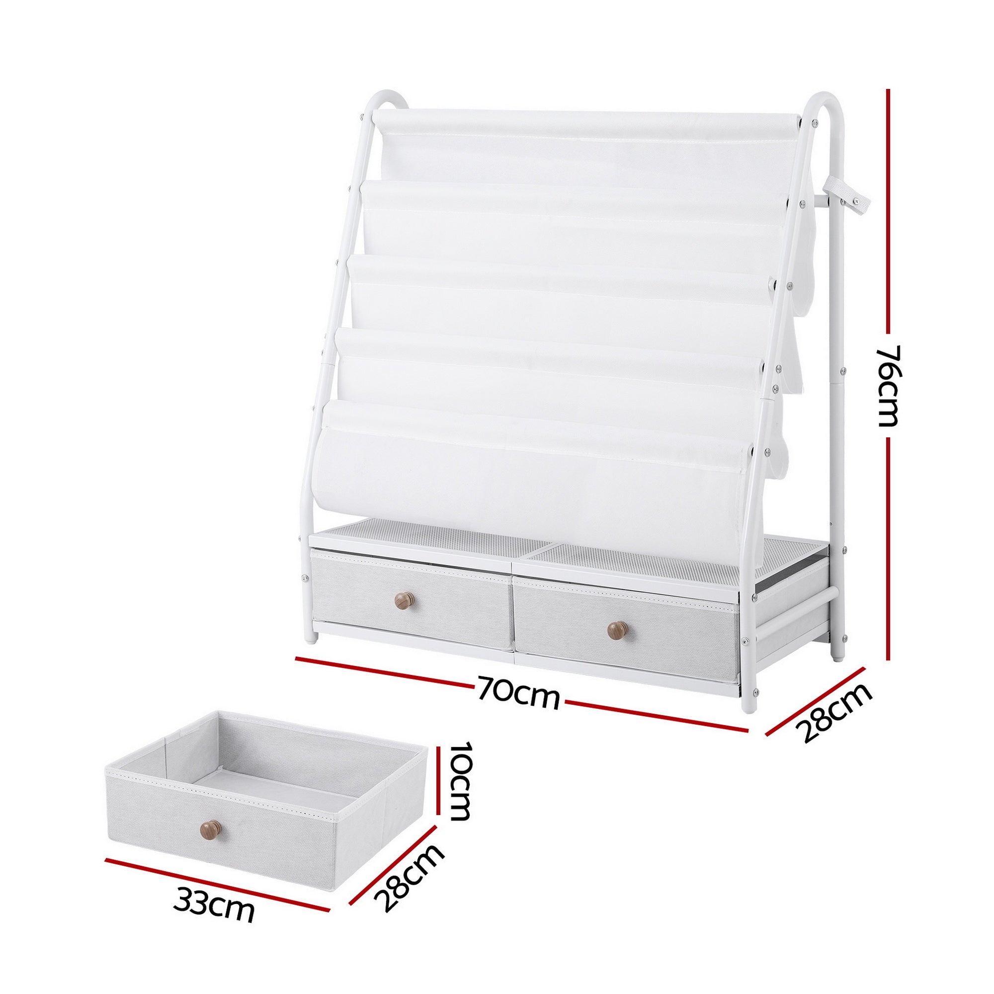 Zara Kids Storage Bookshelf – White – 70 cm