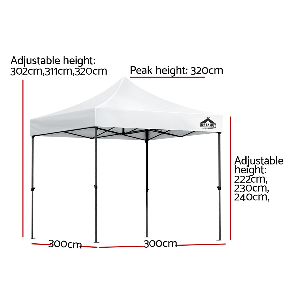 Kairo Pop Up Gazebo – White – 3 x 3 m