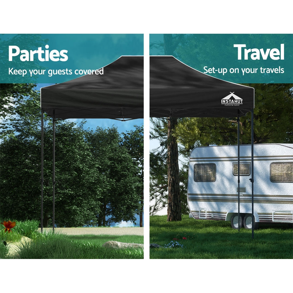 Valentina Pop-Up Outdoor Gazebo – Black – 3 × 4.5 m