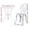 3 PC Cast Aluminum Outdoor Bistro Set - White