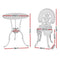 3 PC Outdoor Bistro Dining Set – Aluminium, White