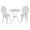 3 PC Outdoor Bistro Dining Set – Aluminium, White