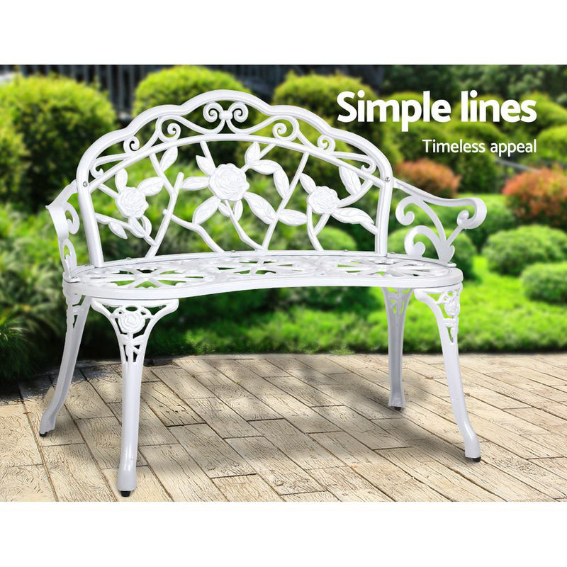 Vintage Cast Aluminium Patio Chair - White