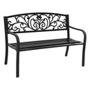 Gardeon Outdoor Garden Bench Seat Steel Outdoor Furniture 3 Seater Park Black