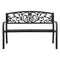 Steel Outdoor 3 Seater Garden Bench - Black