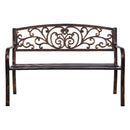 Steel Outdoor 3 Seater Park Bench - Bronze