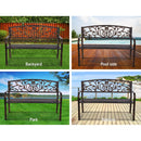 Steel Outdoor 3 Seater Park Bench - Bronze