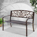 Steel Outdoor 3 Seater Park Bench - Bronze