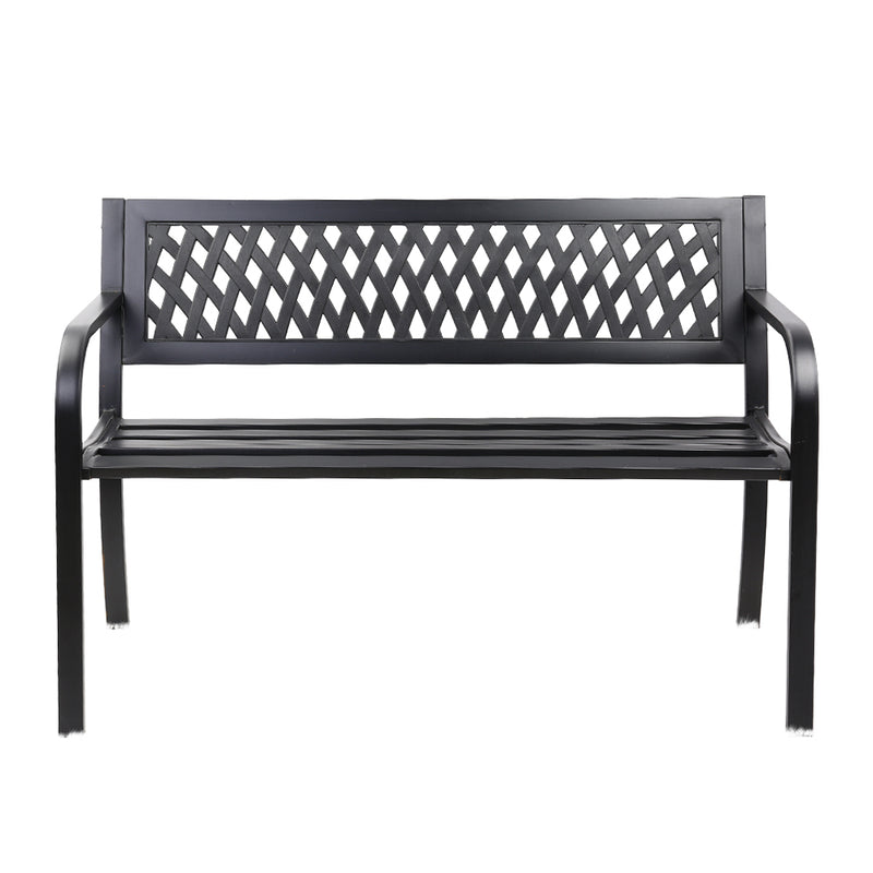 2 Seater Outdoor Garden Bench - Black