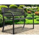 2 Seater Outdoor Garden Bench - Black