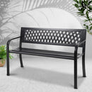 2 Seater Outdoor Garden Bench - Black