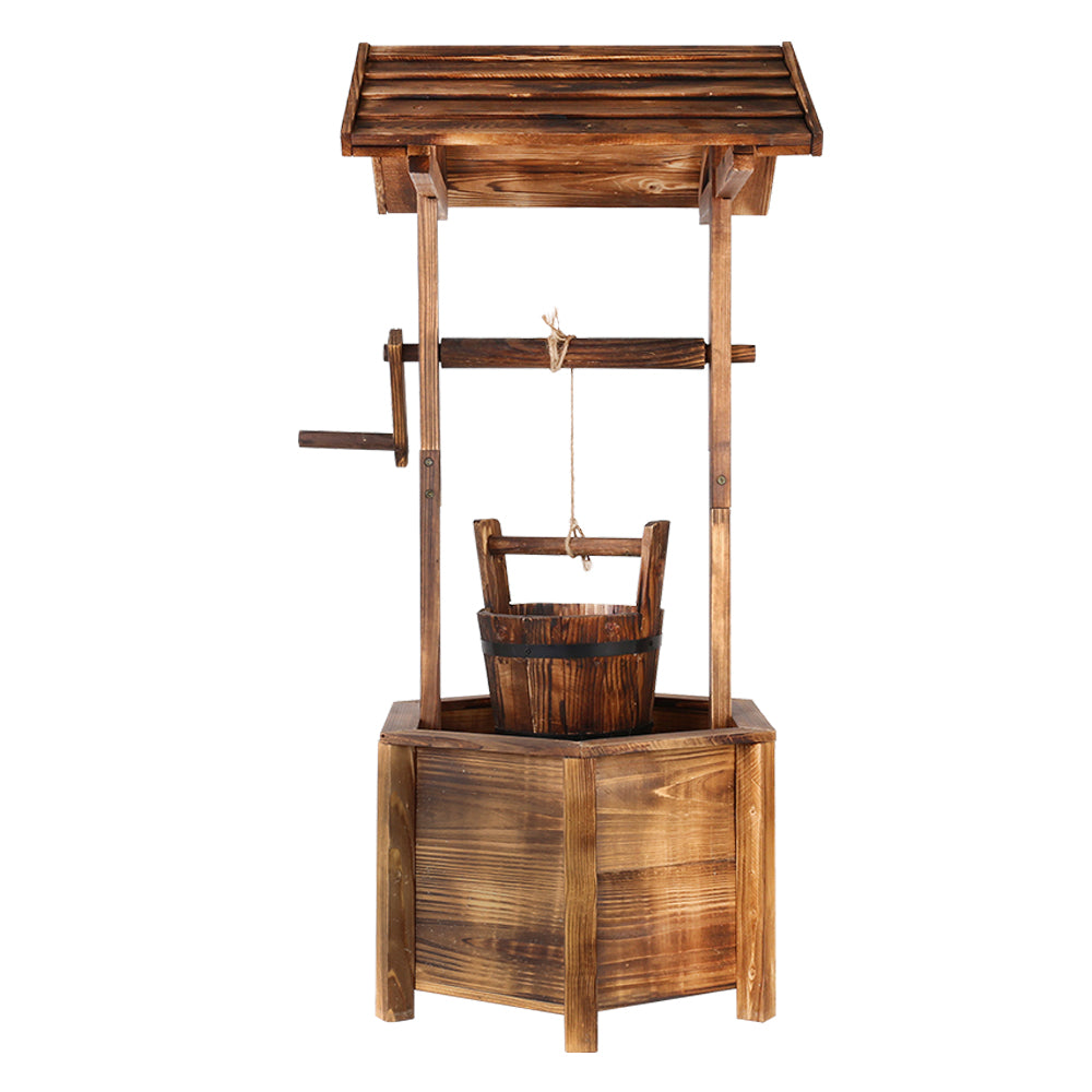 Heritage Wooden Wishing Well – Brown – 100 cm