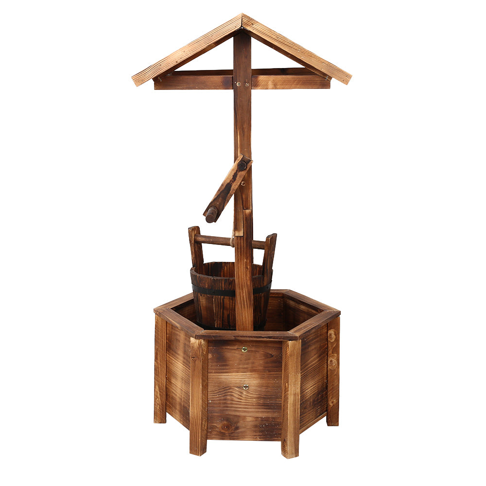 Heritage Wooden Wishing Well – Brown – 100 cm
