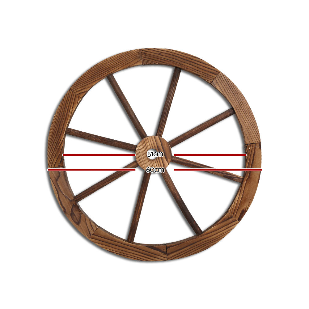 Heritage Wooden Wagon Wheel Ornaments – Set of 2